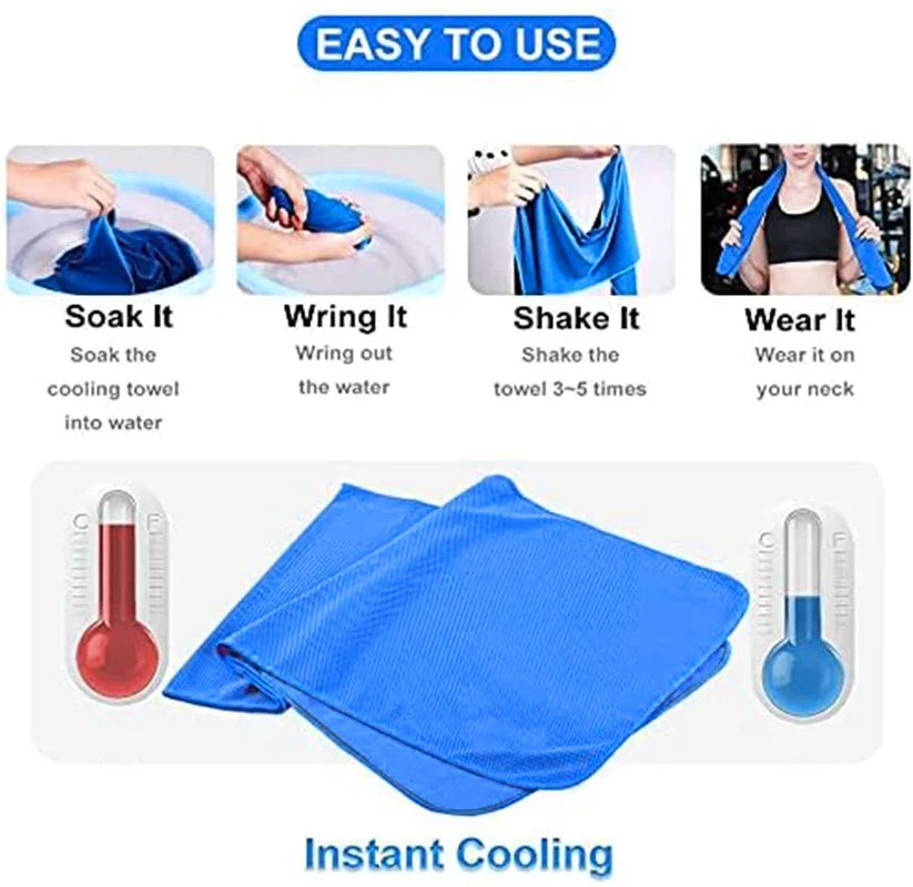 Sport Cooling Towel Microfiber Instant Cool Ice Face Towels for Gym Swimming Yoga Running 30X90Cm Quick-Dry Towels Cooling Cloth