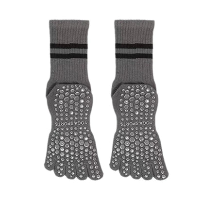 1 Pairs Yoga Socks Pure Cotton Silicone Antislip Socks Pilates Dance Sports Socks Breathable Sweat Absorption Fivetoe Socks