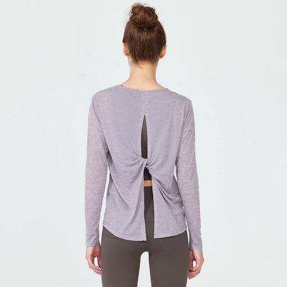 Long Sleeve Yoga Clothing, Female Sport Outfit Sportswear Woman Gym Women'S Sports Blouses, Pilates Workout Tops Fitness Shirt