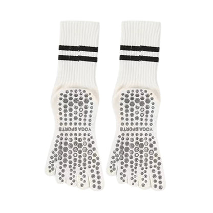 1 Pairs Yoga Socks Pure Cotton Silicone Antislip Socks Pilates Dance Sports Socks Breathable Sweat Absorption Fivetoe Socks