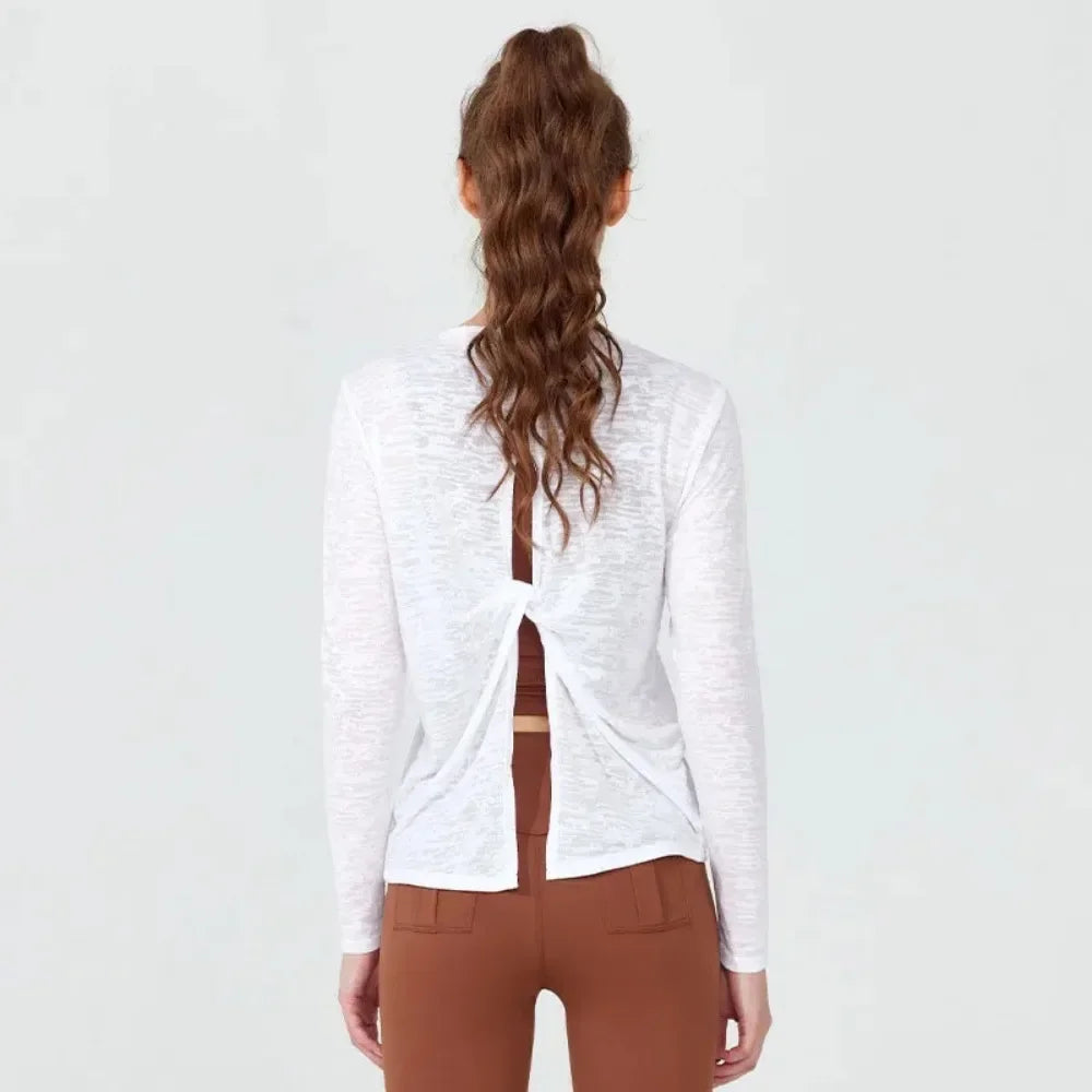 Long Sleeve Yoga Clothing, Female Sport Outfit Sportswear Woman Gym Women'S Sports Blouses, Pilates Workout Tops Fitness Shirt