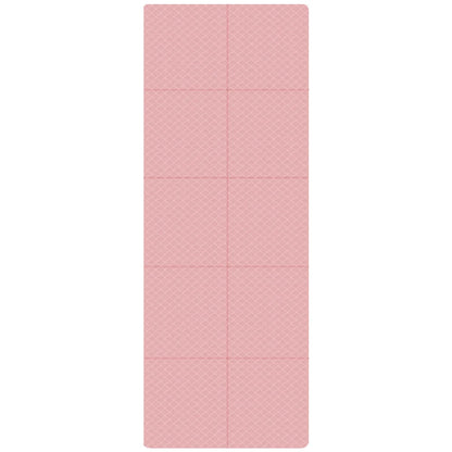 Foldable Yoga Mat Folding Fitness Exercise Mat Double Sided TPE Pilates Mat Non-Slip Multifunction for Women Men & Children