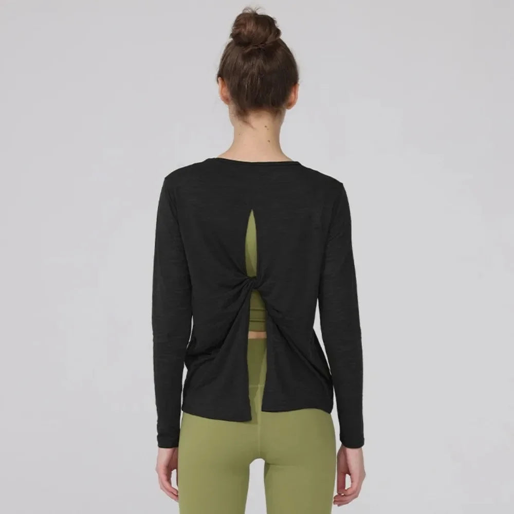 Long Sleeve Yoga Clothing, Female Sport Outfit Sportswear Woman Gym Women'S Sports Blouses, Pilates Workout Tops Fitness Shirt