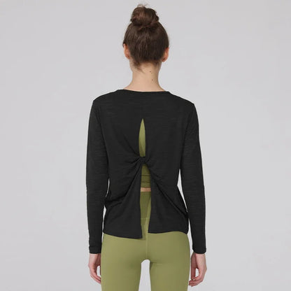 Long Sleeve Yoga Clothing, Female Sport Outfit Sportswear Woman Gym Women'S Sports Blouses, Pilates Workout Tops Fitness Shirt